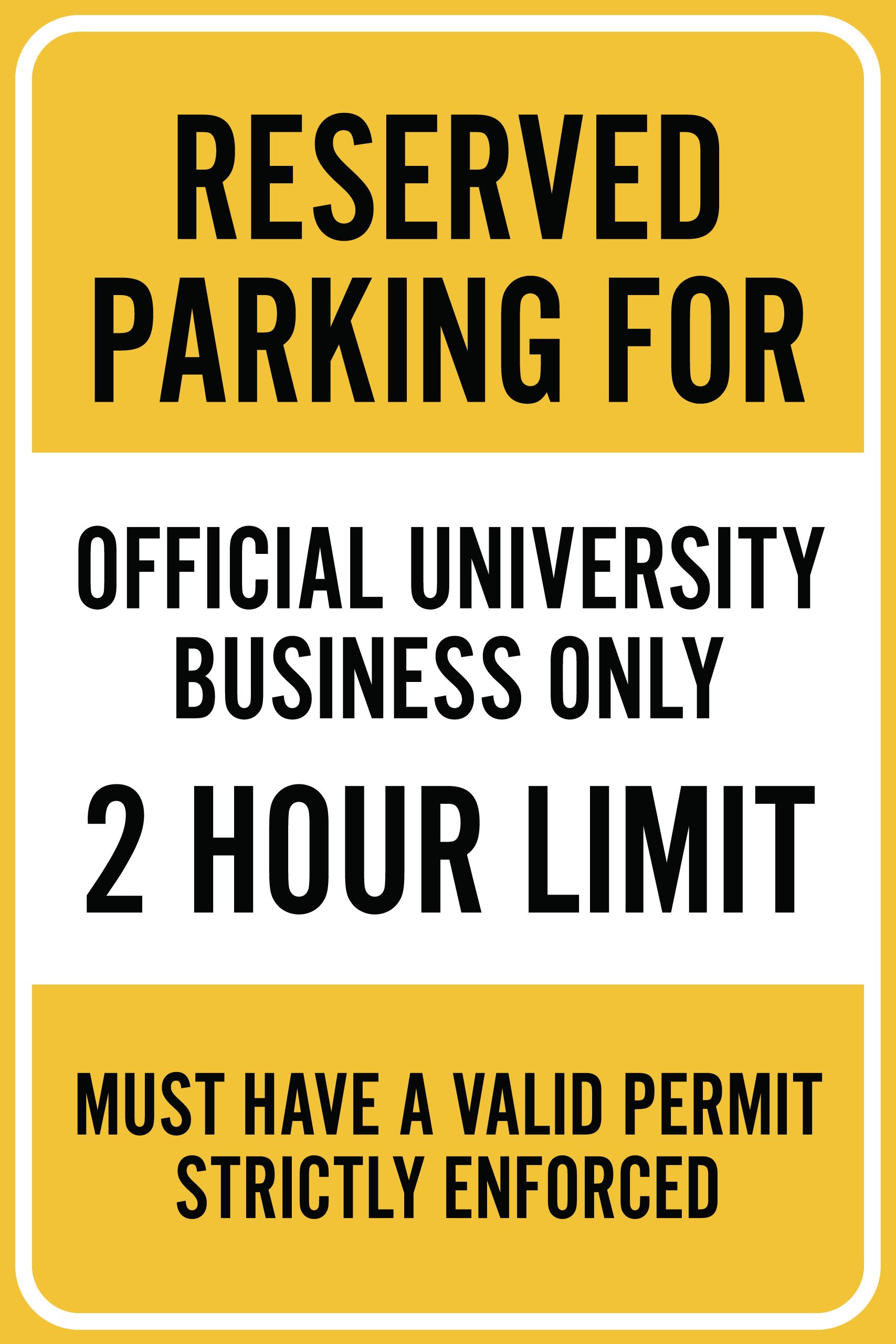 Reserved parking sign example